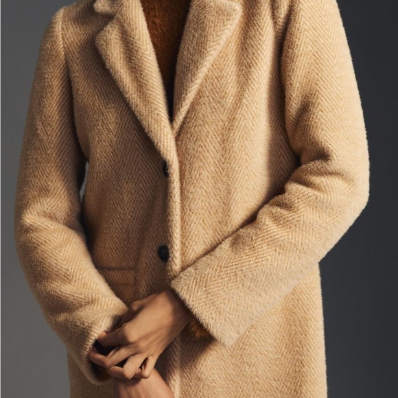 Anthropologie Hometown Jacket Toasted Oat Melange Neutral Motif Trench Coat XL - Picture 3 of 12